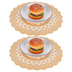 2PCS 30cmx30cm Table Mats Gold Dining Table Placemats for Wedding Party SuppliesStyle 03