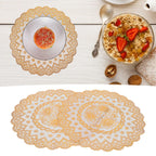 2PCS 30cmx30cm Table Mats Gold Dining Table Placemats for Wedding Party SuppliesStyle 03