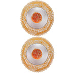 2PCS 30cmx30cm Table Mats Gold Dining Table Placemats for Wedding Party SuppliesStyle 04