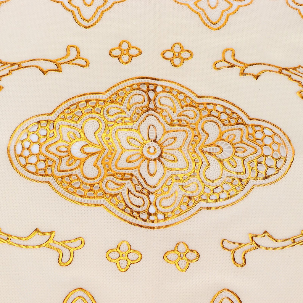 2Pcs PVC Table Mat Gold Placemats Cup Coaster Pad Kitchen Restaurant Wedding DecorationOval 01