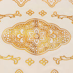 2Pcs PVC Table Mat Gold Placemats Cup Coaster Pad Kitchen Restaurant Wedding DecorationOval 01