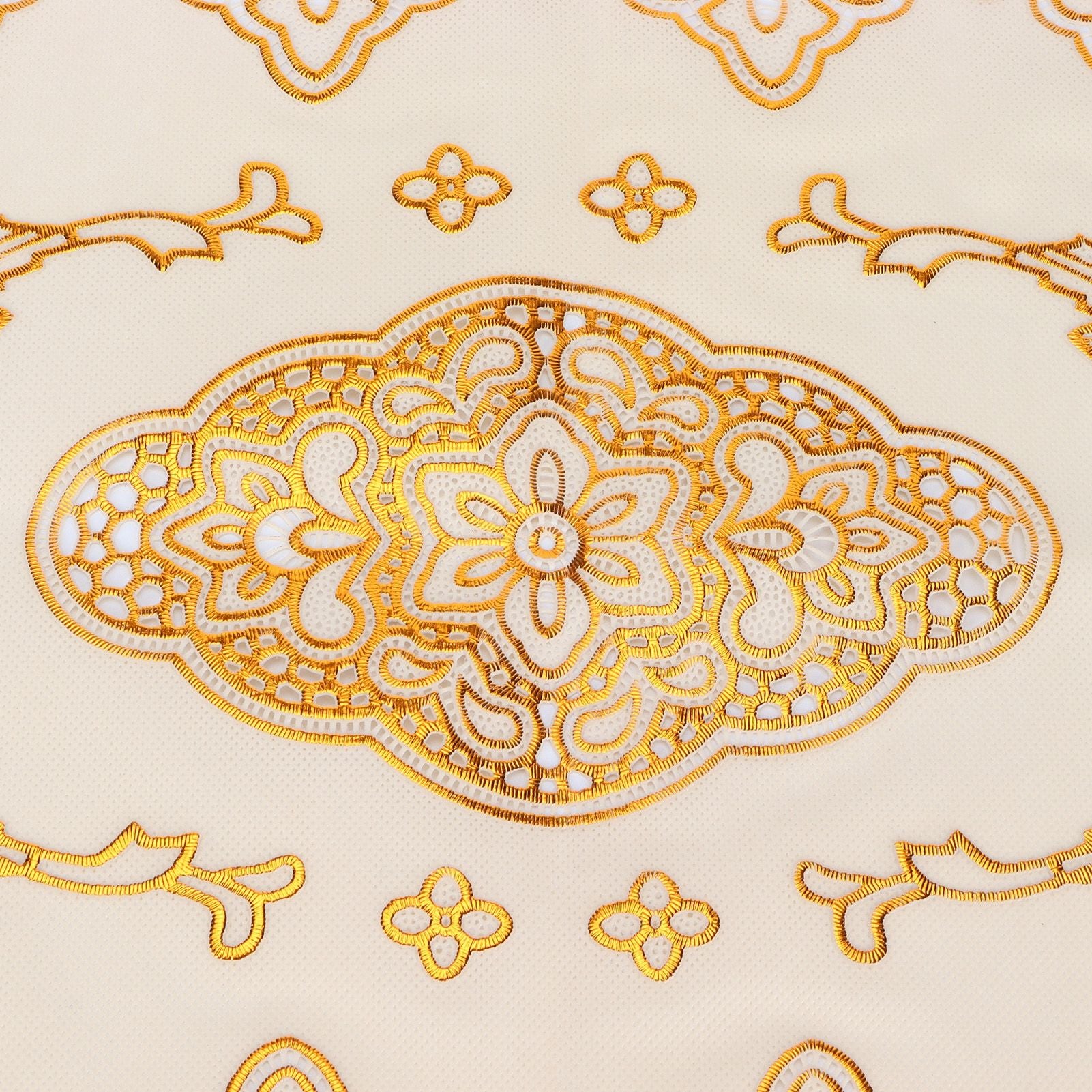 2Pcs PVC Table Mat Gold Placemats Cup Coaster Pad Kitchen Restaurant Wedding DecorationOval 01