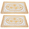 2PCS 30cmx45cm PVC Table Mat Gold Placemats Cup Coaster Pad Kitchen Wedding DecorationStyle 1
