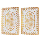 2PCS 30cmx45cm PVC Table Mat Gold Placemats Cup Coaster Pad Kitchen Wedding DecorationStyle 1