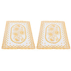 2PCS 30cmx45cm PVC Table Mat Gold Placemats Cup Coaster Pad Kitchen Wedding DecorationStyle 1