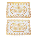 2PCS 30cmx45cm PVC Table Mat Gold Placemats Cup Coaster Pad Kitchen Wedding DecorationStyle 1