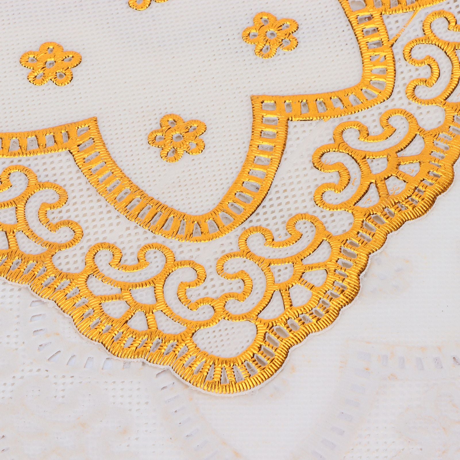 2PCS 30cmx45cm PVC Table Mat Gold Placemats Cup Coaster Pad Kitchen Wedding DecorationStyle 1