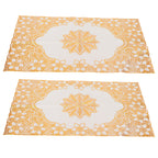 2PCS 30cmx45cm PVC Table Mat Gold Placemats Cup Coaster Pad Kitchen Wedding DecorationStyle 2
