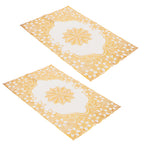 2PCS 30cmx45cm PVC Table Mat Gold Placemats Cup Coaster Pad Kitchen Wedding DecorationStyle 2