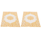 2PCS 30cmx45cm PVC Table Mat Gold Placemats Cup Coaster Pad Kitchen Wedding DecorationStyle 2