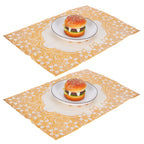 2PCS 30cmx45cm PVC Table Mat Gold Placemats Cup Coaster Pad Kitchen Wedding DecorationStyle 2