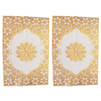 2PCS 30cmx45cm PVC Table Mat Gold Placemats Cup Coaster Pad Kitchen Wedding DecorationStyle 2
