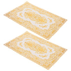 2PCS 30cmx45cm PVC Table Mat Gold Placemats Cup Coaster Pad Kitchen Wedding DecorationStyle 3