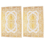 2PCS 30cmx45cm PVC Table Mat Gold Placemats Cup Coaster Pad Kitchen Wedding DecorationStyle 3