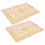 2PCS 30cmx45cm PVC Table Mat Gold Placemats Cup Coaster Pad Kitchen Wedding DecorationStyle 4