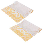2PCS 30cmx45cm PVC Table Mat Gold Placemats Cup Coaster Pad Kitchen Wedding DecorationStyle 4