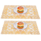 2PCS 30cmx45cm PVC Table Mat Gold Placemats Cup Coaster Pad Kitchen Wedding DecorationStyle 4