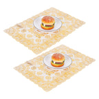 2PCS 30cmx45cm PVC Table Mat Gold Placemats Cup Coaster Pad Kitchen Wedding DecorationStyle 4
