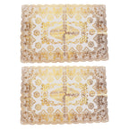 2PCS 30cmx45cm PVC Table Mat Gold Placemats Cup Coaster Pad Kitchen Wedding DecorationStyle 4