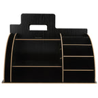 Wood Desktop Organizer Innovative Cosmetics Stationery Storage Rack for Home OfficeBlack