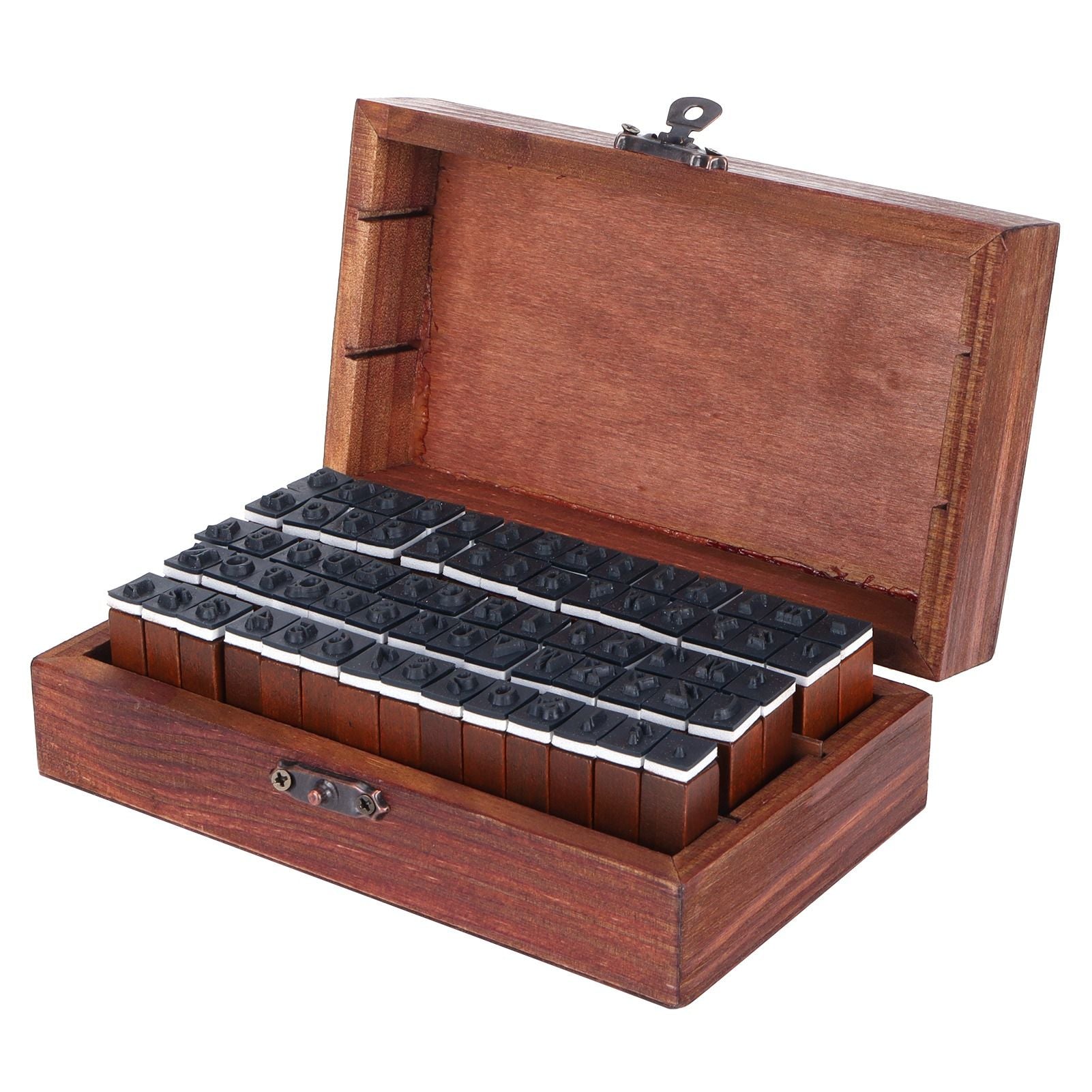 70Pcs/Set Stamps Kit Vintage Wood Alphabet Letter Number Stampers for DIY Scrapbook