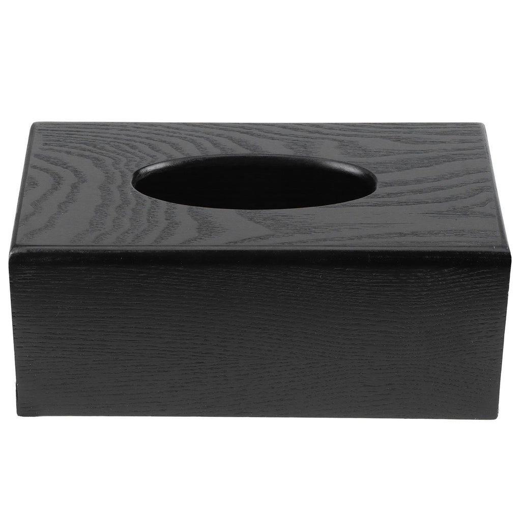 Black Wooden Tissue Box Napkin Case Elegant Style Tissue Holder for Home Hotel Living Room
