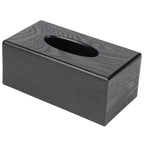 Black Wooden Tissue Box Napkin Case Elegant Style Tissue Holder for Home Hotel Living Room