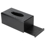 Black Wooden Tissue Box Napkin Case Elegant Style Tissue Holder for Home Hotel Living Room