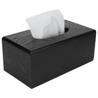 Black Wooden Tissue Box Napkin Case Elegant Style Tissue Holder for Home Hotel Living Room