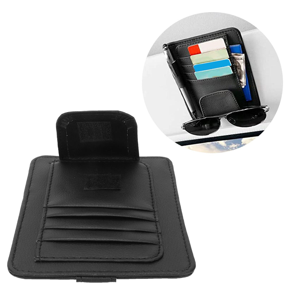 Car Visor Organizer Holder Multifunction Universal Glasses Card Storage Bag Black