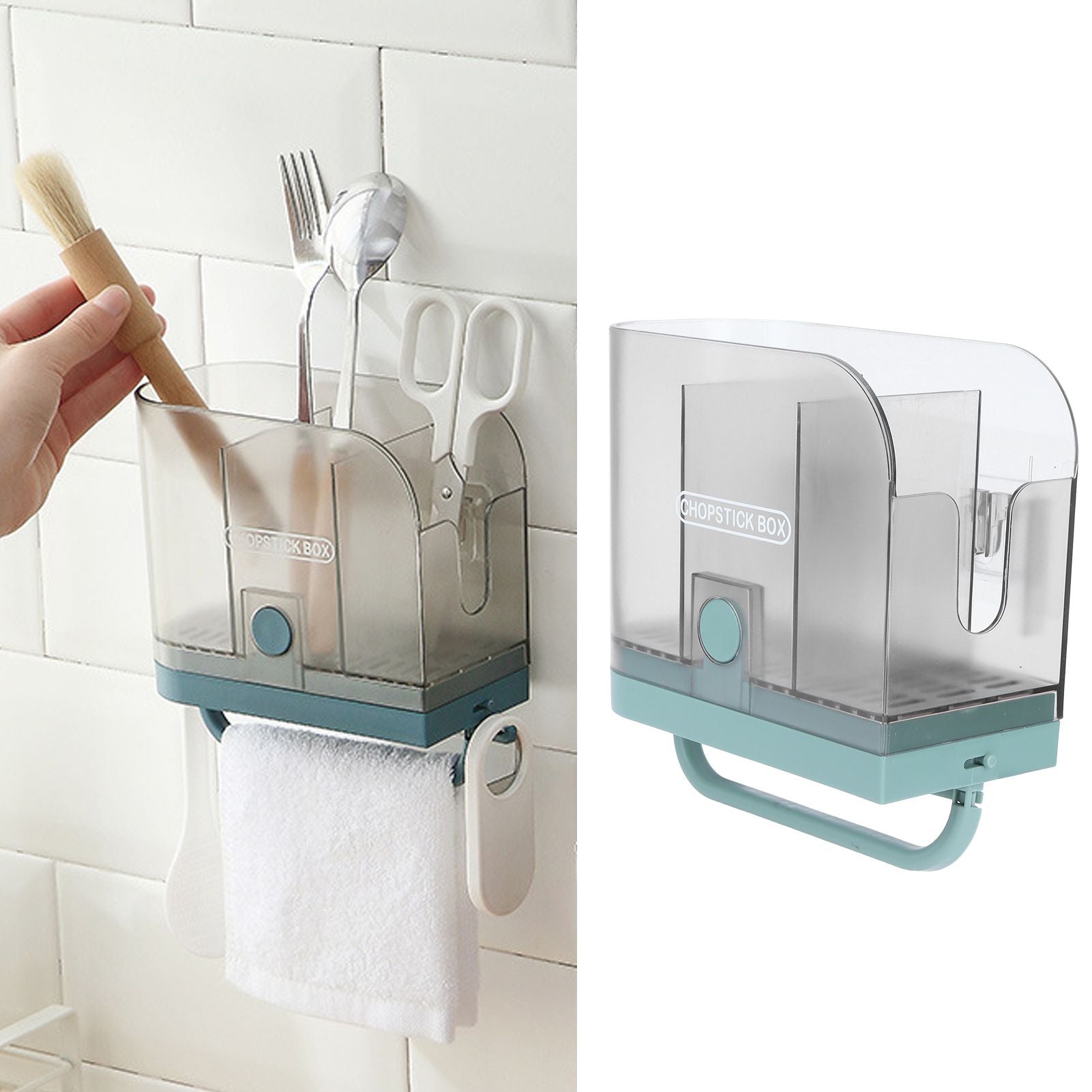 Household Chopstick Rack Multifunctional Chopstick Holder WallMounted Rack Storage Box for Kitchen