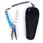 Fishing Lure Pliers Tongs Multifunction Aluminum Alloy Hook Remover Tool Equipment(Blue Silver )