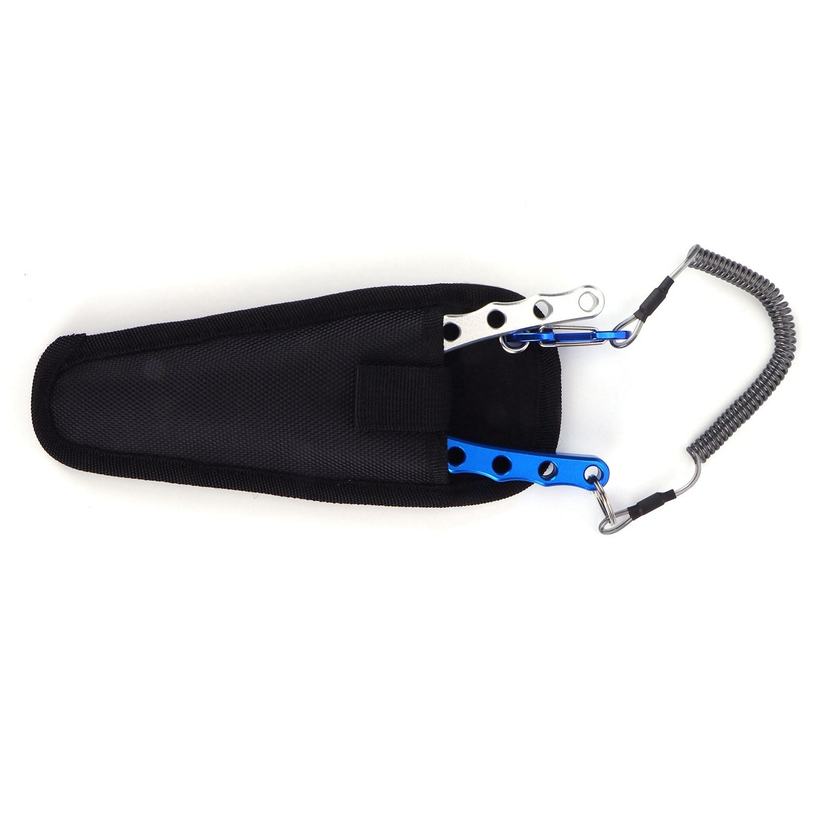 Fishing Lure Pliers Tongs Multifunction Aluminum Alloy Hook Remover Tool Equipment(Blue Silver )
