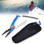 Fishing Lure Pliers Tongs Multifunction Aluminum Alloy Hook Remover Tool Equipment(Blue Silver )