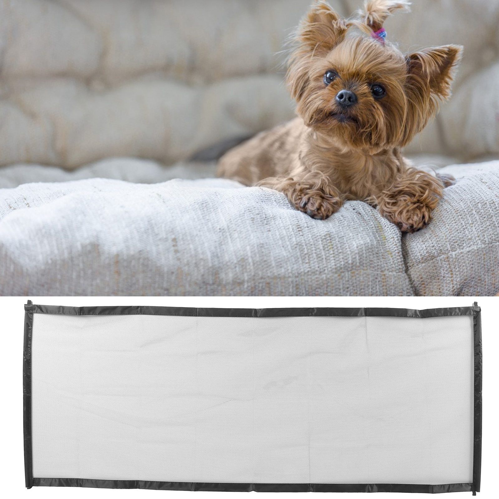 Black Portable Pet Gate Fence Foldable Small Animal Protective Fence for Indoor and Outdoor