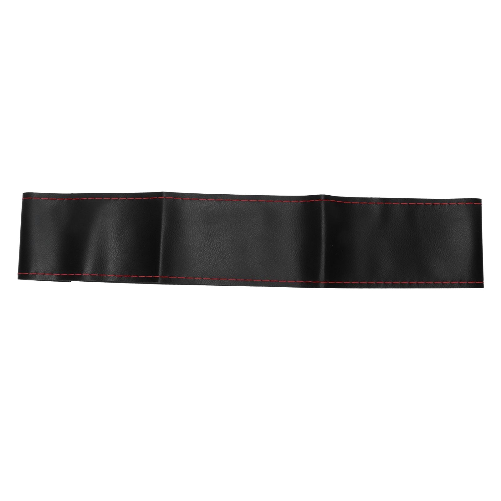 Universal Steering Wheel Cover with Needle Thread Protector for External Diameter of 3738cm(Black Red Thread )