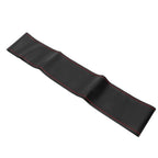 Universal Steering Wheel Cover with Needle Thread Protector for External Diameter of 3738cm(Black Red Thread )