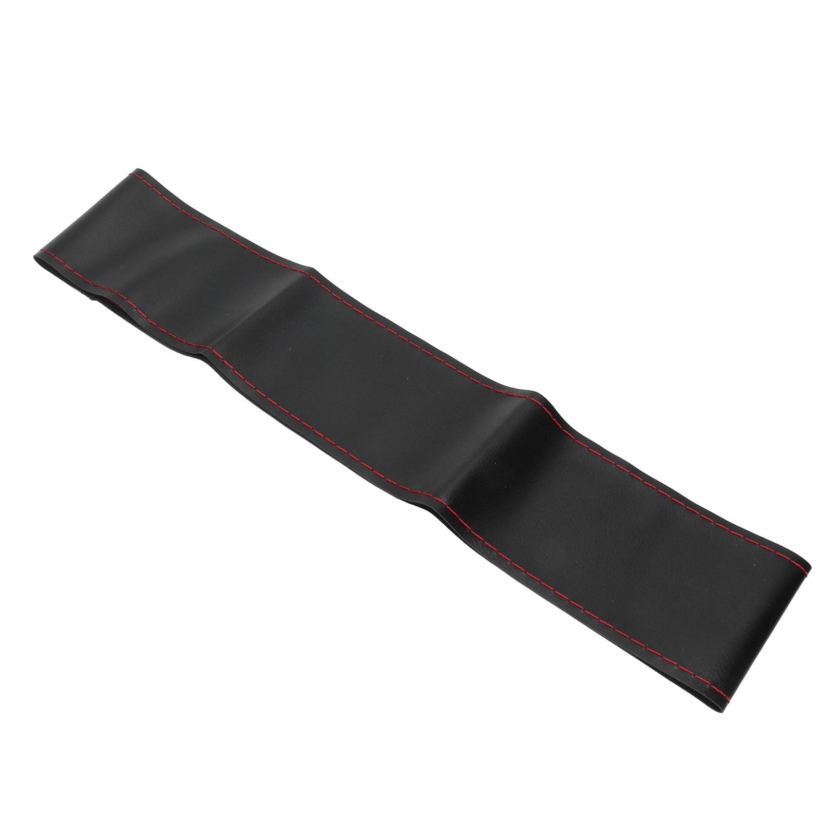 Universal Steering Wheel Cover with Needle Thread Protector for External Diameter of 3738cm(Black Red Thread )