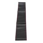 Universal Steering Wheel Cover with Needle Thread Protector for External Diameter of 3738cm(Black Red Thread )