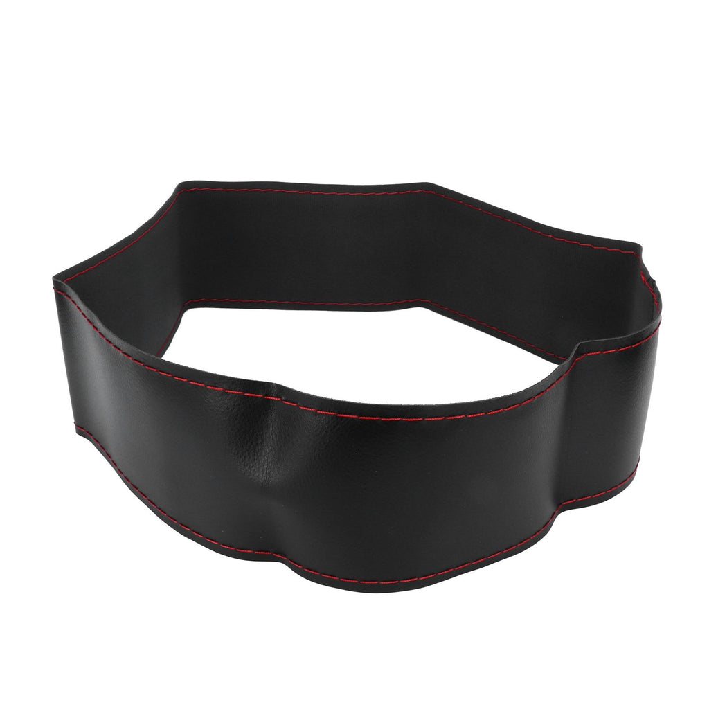 Universal Steering Wheel Cover with Needle Thread Protector for External Diameter of 3738cm(Black Red Thread )