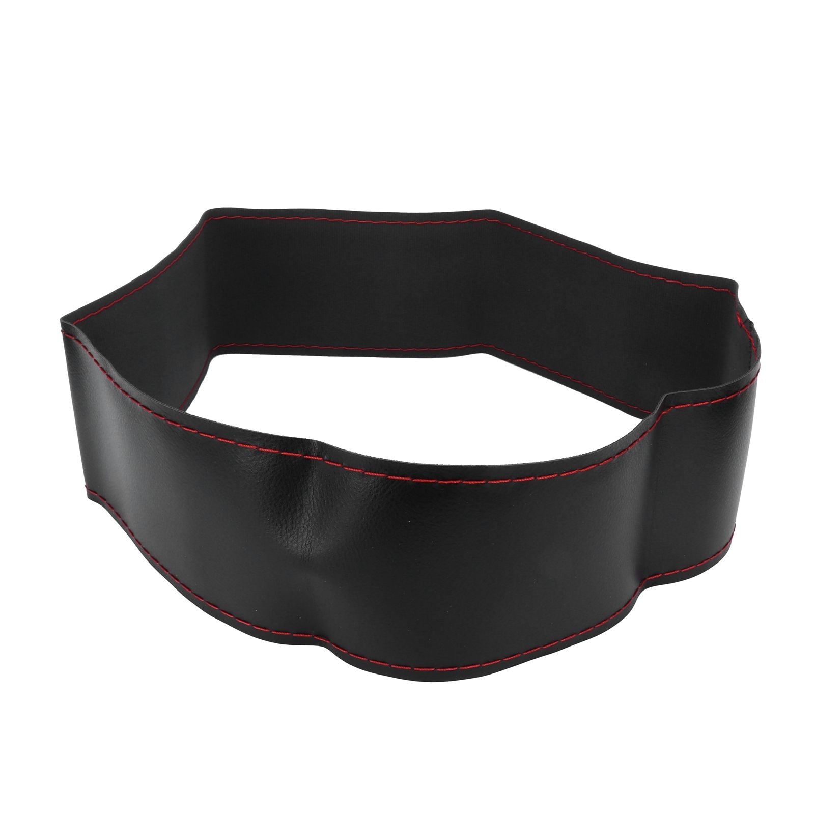 Universal Steering Wheel Cover with Needle Thread Protector for External Diameter of 3738cm(Black Red Thread )
