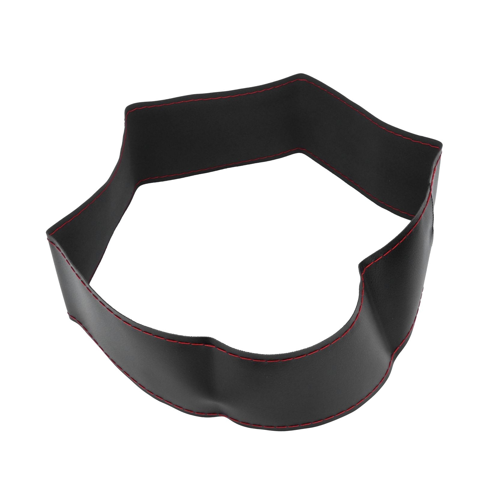 Universal Steering Wheel Cover with Needle Thread Protector for External Diameter of 3738cm(Black Red Thread )