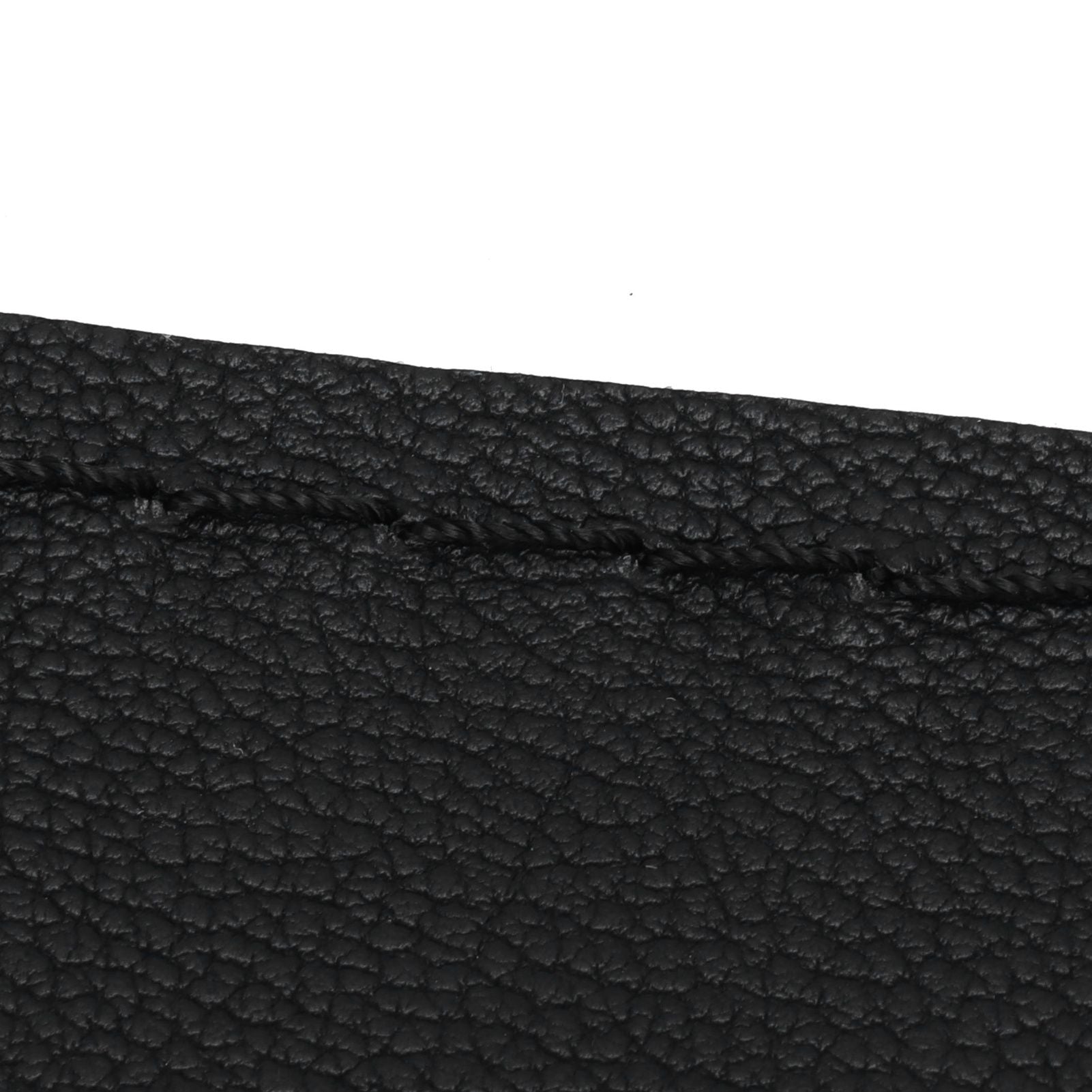 Universal Steering Wheel Cover with Needle Thread Protector for External Diameter of 3738cm(Black Black Thread )