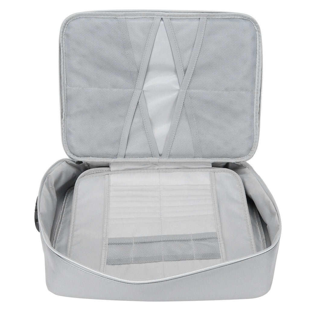 Files Storage Bag Multifunction Fireproof Waterproof Office Document Organizer Silver