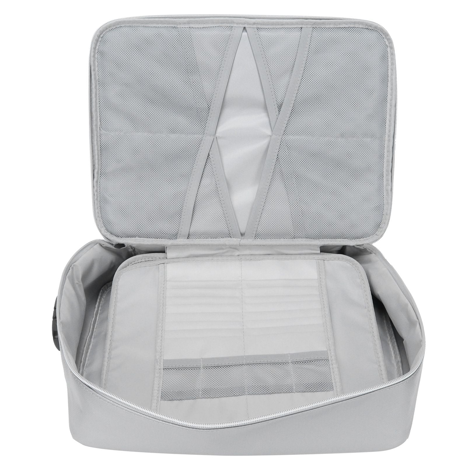 Files Storage Bag Multifunction Fireproof Waterproof Office Document Organizer Silver