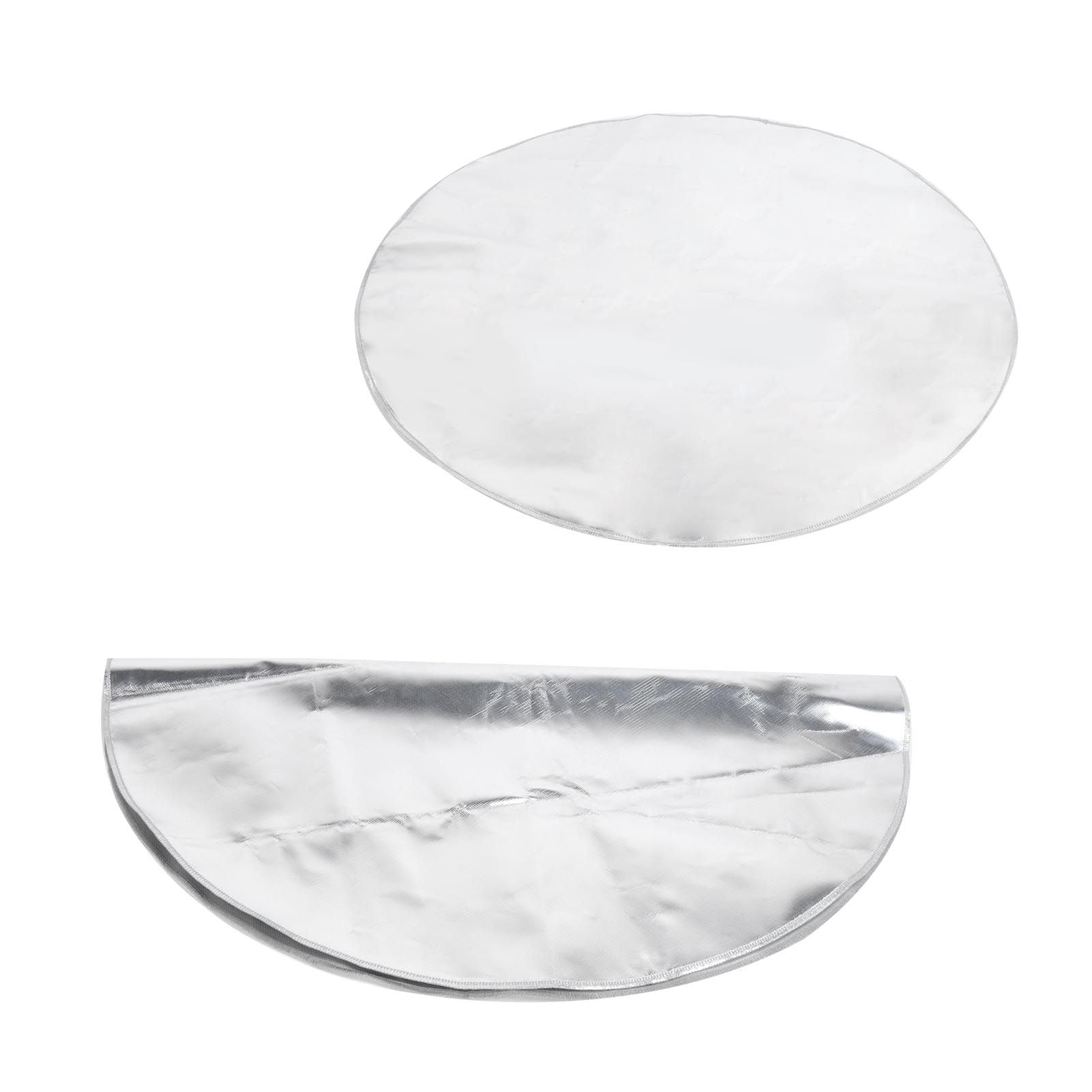 Round Fire Pit Mat Fireproof Outdoor terrace Barbecue Grill Deck Protection Pad SuppliesSilver Gray 91cm
