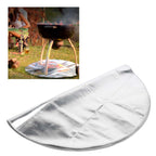 Round Fire Pit Mat Fireproof Outdoor terrace Barbecue Grill Deck Protection Pad SuppliesSilver Gray 91cm