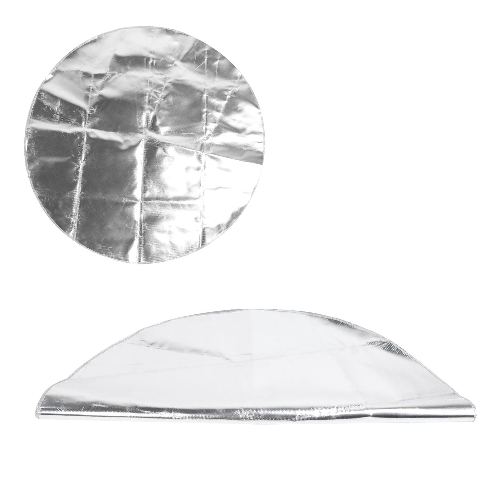 Round Fire Pit Mat Fireproof Outdoor terrace Barbecue Grill Deck Protection Pad SuppliesSilver Gray 91cm