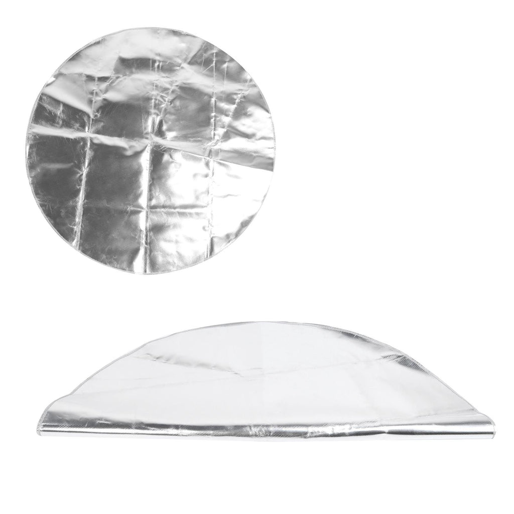 Round Fire Pit Mat Fireproof Outdoor terrace Barbecue Grill Deck Protection Pad SuppliesSilver Gray 60cm