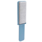 Double-Sided Hair Removal Brush with Storage Cover Portable Clothes Lint Remover Blue